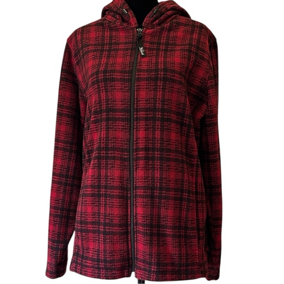 Woolrich Women's Black and Red Checkered Hooded Utility Jacket size medium - Picture 3 of 9